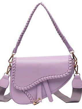 Lavender Saddle Two-Way Bag Crossbody or Top Handle